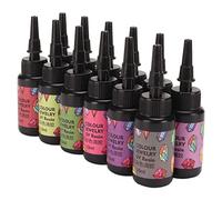 Xiuganpo Lot de 12 Résines UV à Durcissement Rapide, Couleurs Vives pour la Fabrication de Bijoux, Opération Facile pour les Amateurs D'artisanat et les Artistes, Bouteille en Plastique de 10 Ml,