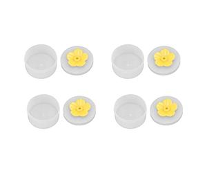 Xiuganpo Lot de 4 Mangeoires à Colibris Portables en Forme de Mini Fleur pour Jardin Extérieur, Observation des Oiseaux sur Balcon, Rencontres Rapprochées, Couleurs Vives, Plastique Durable (Yellow)