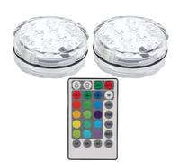 Xiuganpo Lumières RVB sous-Marines, étanche à la Pluie, Télécommande à Piles pour Décoration D'aquarium, Paquet de 2