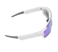 Xiuganpo Lunettes de Cyclisme Intelligentes IA 4K, Caméra HD 8 MP, Bluetooth, Commande Vocale, Stabilisation EIS, Lunettes de Soleil Bluetooth pour Le Ski, Le Vélo, la Randonnée et Les (Blanc Bleu)