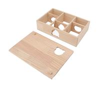 Xiuganpo Maison de Cachette pour Animaux de Compagnie en Rondins Durables 6 Chambres pour Hamsters, Maison en Bois pour Animaux de Compagnie Espace de Sommeil Multifonctionnel, 13,0x9,6x3,6 Pouces