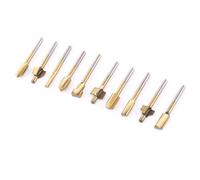 Xiuganpo Mèches de Toupie à Bois HSS Revêtues de Titane, 10 Pièces, Mèches de Toupie à Tige 1/8, Flûte à Copeaux de Grande capacité pour de Meilleures Performances et qualité