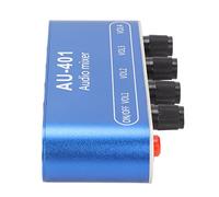 Xiuganpo Mélangeur Stéréo 3,5 Mm, Amplificateur Sélecteur de Mixage Sonore avec Réglage du Volume de Sortie 4 en 1, Conception Standard, pour Casque D'ordinateur Portable, Bleu