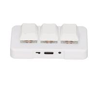 Xiuganpo Mini Clavier Mécanique Macro rétroéclairé RVB à 3 Touches de Précision pour Ordinateur, Clavier OSU Programmable Plug and Play pour Type D'ordinateur Universel, Matériau ABS Durable (White)