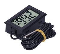 Xiuganpo Mini Jauge de Mesure de Température électronique Filaire, Thermomètre LCD pour Réfrigérateur de Voiture, Affichage Fahrenheit Celsius (BLACK)