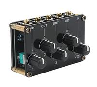 Xiuganpo Mini Mélangeur Audio Stéréo Noir à 4 Canaux, pour Lecteur de Bande, Mélangeur de Son Sensible pour Lecteurs CD, Téléphones Portables, Acrylique et Métal