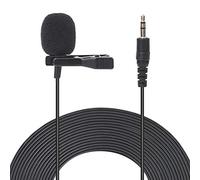 Xiuganpo Mini Microphone à Pince Haute sensibilité pour Entretiens et Conférences en Couleur Noire, Cordon de 1,5 M