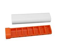 Xiuganpo Mini Organisateur de 7 Jours, Boîte Portable avec Compartiments pour Suppléments Vitaminiques, Taille Pratique pour un Mode de Vie Sain, Matériau ABS (Blanc Orange)