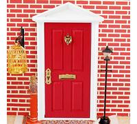 Xiuganpo Mini Porte de Maison de Poupée Colorée pour la Décoration et Le Jeu de la Maison de Poupée, Matériaux Sûrs et Non Toxiques, pour Stimuler L'imagination des Enfants, Modèle de Jouet (Rouge)