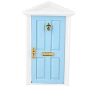 Xiuganpo Mini Porte de Maison de Poupée Colorée pour la Décoration et Le Jeu de la Maison de Poupée, Matériaux Sûrs et Non Toxiques, pour Stimuler L'imagination des Enfants, Modèle de Jouet (Blue)