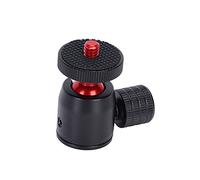 Xiuganpo Mini Rotule, Rotule avec Adaptateur de Montage de Griffe, Vis 1/4" et Adaptateur de Montage de Griffe avec 1 X Mini de Remplacement pour Monopode pour Lumière d'appoint (Balle Rouge)