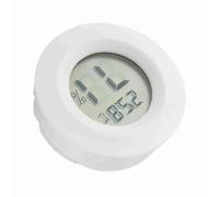 Xiuganpo Mini Thermomètre pour Reptiles LCD, Hygromètre de Forme Ronde, Humidimètre Résistant à L'usure pour Enclos de Reptiles (WHITE)