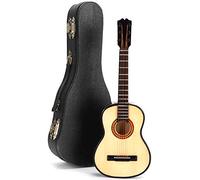 Xiuganpo Modèle de Guitare Classique Miniature en Bois avec Support pour Les Amateurs de Musique à Collectionner, Modèle de Mini Guitare Exquis pour Ornements éducatifs, Ensemble de 8 X 2,4 X 1,8