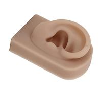 Xiuganpo Modèle D'oreille Droite en Silicone Souple pour la Formation au Perçage des Oreilles, Support D'oreille Humaine Réaliste pour les écoles de beauté, Faux Modèle Durable (BROWN)