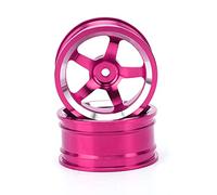 Xiuganpo Moyeu de Roue RC en Alliage D'aluminium pour Voiture de Tourisme HSP 94123, Durable et Léger, Pièces de Rechange pour Voiture de Tourisme à 1/10, Bleu, 4 Pièces (Pink)