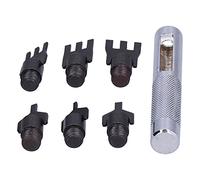 Xiuganpo Outil de Couture de Trous en Cuir Remplaçable avec Ciseau à 6 Dents, Ciseau Plat Efficace et Précis pour L'artisanat du Cuir, Portable et Facile à Ranger