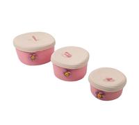 Xiuganpo Paniers Tissés en Corde de Coton, Ensemble de 3 Paniers Décoratifs de Style Dessin animé aux Couleurs Vives avec Poignée de Couvercle pour le Rangement à Domicile, Pépinière D'art (PINK)