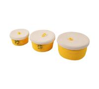 Xiuganpo Paniers Tissés en Corde de Coton, Ensemble de 3 Paniers Décoratifs de Style Dessin animé aux Couleurs Vives avec Poignée de Couvercle pour le Rangement à Domicile, Pépinière D'art (YELLOW)