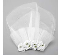 Xiuganpo Pawky Pet Voile de Mariée Fleur Coiffure Pince/Support pour Petits Chiens Fil Blanc S pour Mariage pour Animaux de Compagnie (L)