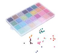 Xiuganpo Perles de Fabrication de Bijoux, Perles de Rocaille en Verre, 14 000 Pièces, 28 Couleurs, Fournitures Artisanales de Bricolage pour les Créateurs