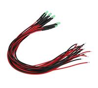 Xiuganpo Perles en Ligne LED Pré-câblées 12 V à Tête Ronde Haute luminosité - 100 Pièces pour Voyant Lumineux, Signal Lumineux - PET/cuivre (cheveux verts)