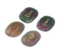 Xiuganpo Pierres D'équilibrage Reiki, Pierres de Chakra Polies au Lustre Vif pour la Méditation de Guérison, 4 de Cristal de la Taille Paume pour Voyager
