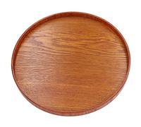 Xiuganpo Plateau de Service Rond en Bois, Structure Stable Brillante, Large Application, thé, café, Collation, Fromage, Pizza, Déjeuner, Maison (21 cm)