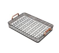 Xiuganpo Plateau en Plastique avec Poignées Plateau de Service à thé Rectangulaire Antidérapant Table de Rangement Compacte et Légère pour Tasse à thé, pour Table Basse/pique-nique en Plein Air