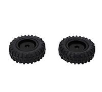 Xiuganpo Pneu en Caoutchouc de Jante de Roue de 50 Mm, Jeu de Pneus en Métal 1/24, Textures Inégales Compactes et Résistantes à l'usure pour Voiture AXIAL SCX24 RC (Black)