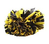 Xiuganpo Pompons de Cheerleading, Fleurs de Cheer à Double Tête avec | Pompons de portatifs pour le football, le basket-ball, la danse, la fête, jaune et noir