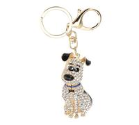 Xiuganpo Porte-clés en en Cristal en Forme de Chien Mignon, Pendentif de Sac à la Mode et Brillant pour Femmes et Filles, Léger et Portable pour les Anniversaires, Noël, les Vacances - Alliage de