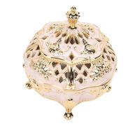 Xiuganpo Porte-encens, Porte-encens Cône Vintage avec Couvercle, Design Durable et Exquis, Facile à Entretenir, Porte-encens Décoratif pour la Maison, Le Bureau, Le Yoga, Le Spa (4,3 X (Or)