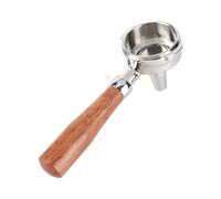 Xiuganpo Porte-filtre à café et thé de 58 Mm avec Manche en Bois, Résistance à L'oxydation, Tamis Filtrant Précis pour une Extraction Complète, pour Baristas Professionnels, Acier Inoxydable (E