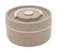 Xiuganpo Pot à Cuisson Thermique à Isolation Thermique, 420 Ml 304 Conteneur de Déjeuner Rond à Double Couche en Acier Inoxydable, Thermo à Soupe Fuite pour les (Style isolé, café sombre)