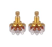 Xiuganpo Potentiomètre en Laiton, Axe Fendu, 24mm, Courbe Audio pour | Contrôle de volume plaqué or, écrou et rondelle de 8 mm, pour basse électrique et guitare