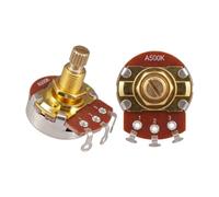 Xiuganpo Potentiomètre en Laiton, Axe Fendu, 24mm, Courbe Audio pour | Contrôle de volume plaqué or, écrou et rondelle de 8 mm, pour basse électrique et guitare