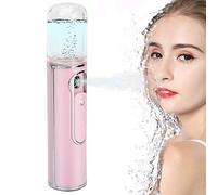 Xiuganpo Pulvérisateur de Brume pour le Visage, Humidificateur Hydratant pour le Réapprovisionnement en Eau de la Peau, Portable Rose