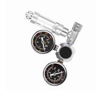 Xiuganpo Régulateur de CO2 pour Aquarium avec Affichage à Double Jauge et Clapet Anti-Retour pour Plantes Aquatiques Saines, Argent 4,9" (Interface G5/8 de Grand Compteur Double Ordinaire)
