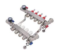 Xiuganpo Répartiteur de Chaleur Réglable avec Débitmètre - 4 Boucles G1 en Acier Inoxydable 304 - Double Bagues d'étanchéité Installation Facile Adapté au Chauffage par le Sol Haute efficacité