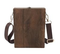 Xiuganpo Rétro écrivains Messager étui pour Ordinateur Portable Artistes Faits à la Main Sac à Bandoulière Marron Anthracite