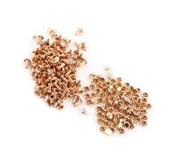 Xiuganpo Rivet à Double Capuchon en Métal Tubulaire pour Décoration Artisanale du Cuir, 100 Pièces, Fer Rapide pour Sacs, Chaussures, Chapeaux - Noir (GOLD)