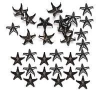 Xiuganpo Rivets étoiles 200 Pièces Clous à Griffes étoiles à 5 Pointes de Haute qualité, Accessoires de Décoration pour Vêtements, Chaussures, Sacs en Cuir, 10MM Argent/or/noir/noir Pistolet
