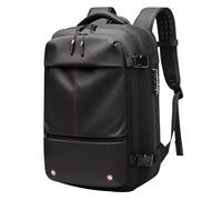 Xiuganpo Sac à Dos de Voyage Extensible de 60 L, Sac à Dos de Compression Sous Vide avec Pompe électrique et Serrure TSA pour Hommes et Femmes, autorisé en cabine. (BLACK)