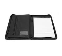 Xiuganpo Sac de Rangement de Portefeuille D'affaires avec Bloc de Papier A4 pour Réunions D'affaires, Dossier de Conférence en Cuir PU pour Cadres, Noir
