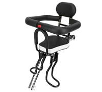 Xiuganpo Siège de Vélo Enfant, Siège de Vélo pour Enfants à Avant, Repose-Pied Réglable, 2 Points de Fixation Sécurisés, élargis et épaissis, Adapter Les Vélos de Montagne (Black)