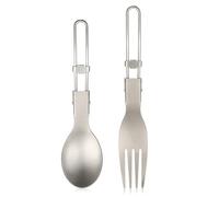 Xiuganpo Spork de Camping, Fonction de Verrouillage Pliable Super Légère Ti Spork, Ustensiles de Randonnée avec Titane Pur Résistant aux Odeurs pour la Randonnée, les Voyages, les Pique-niques en
