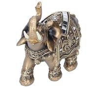 Xiuganpo Statue D'éléphant en Résine, Ornement Animal, Symbole de Bonheur pour la Famille et Les Amis, doré (Fangjin Grande Taille 13,5 * 6 * 14)