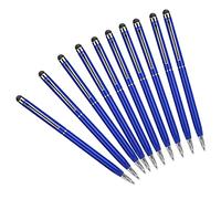 Xiuganpo Stylet Capacitif en Métal 2 en 1 pour écran Tactile, Stylo à Bille, Flux d'encre Fluide, 10 Pièces pour étudiants et Professionnels (Blue)
