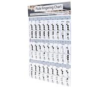Xiuganpo Tableau d'accords de doigté de Flûte, Tableau de doigté de Flûte Standard, Lisse, Bonne Performance d'encrage, Blanc pour la Pratique, Instrument 'aide Pédagogique pour les étudiants en