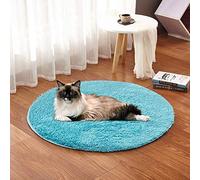 Xiuganpo Tapis Chauffant pour Animaux de Compagnie, Couverture électrique en Peluche pour Petits Chiens, Chats, Interface de Chargement USB [Trois Couleurs] (Blue)